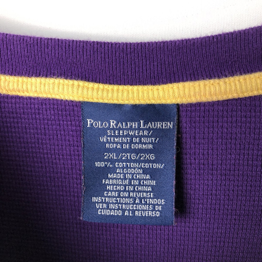 Ralph Lauren POLO RALPH LAUREN SLEEPWEAR Thermal Long T-Shirt, Men's XXL cotton purple type Vintage Second Hand