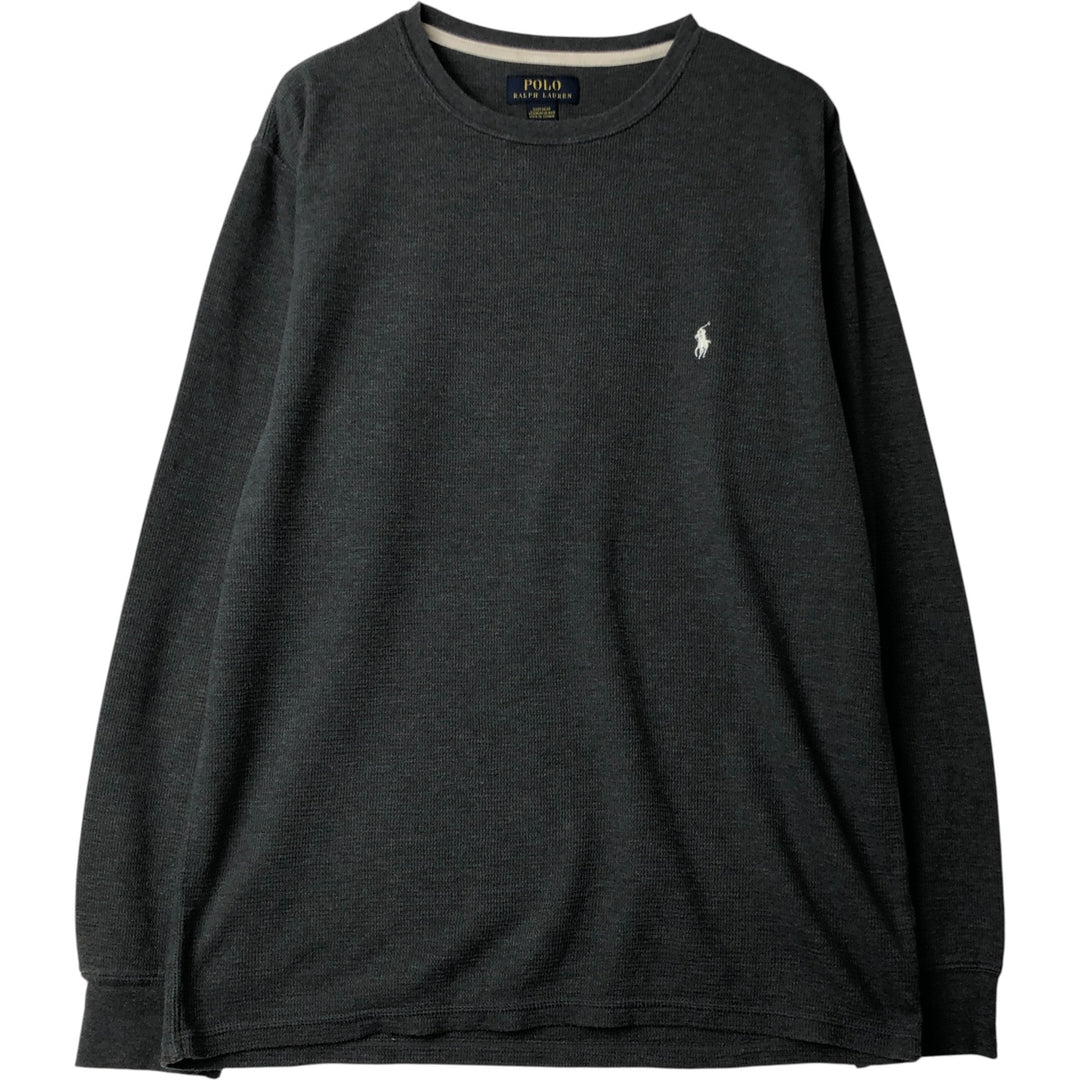 Ralph Lauren POLO RALPH LAUREN SLEEPWEAR Thermal Long T-Shirt, Men's Size L cotton gray type Vintage Second Hand