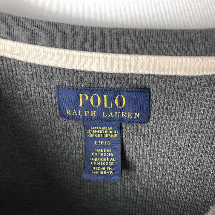 Ralph Lauren POLO RALPH LAUREN SLEEPWEAR Thermal Long T-Shirt, Men's Size L cotton gray type Vintage Second Hand