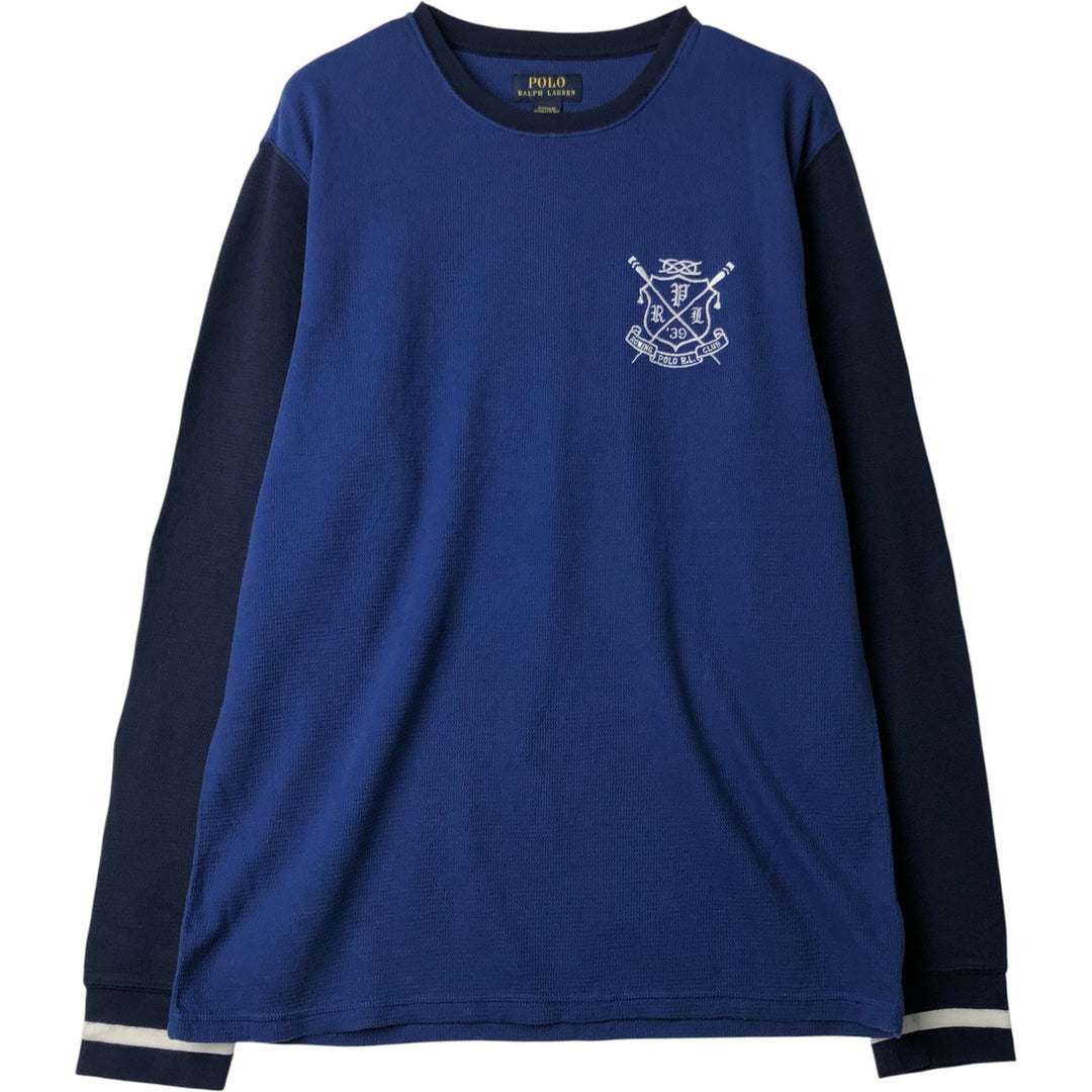 Ralph Lauren POLO RALPH LAUREN SLEEPWEAR Thermal Long T-Shirt, Men's Size L cotton blue type Vintage Second Hand