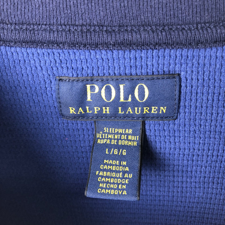 Ralph Lauren POLO RALPH LAUREN SLEEPWEAR Thermal Long T-Shirt, Men's Size L cotton blue type Vintage Second Hand