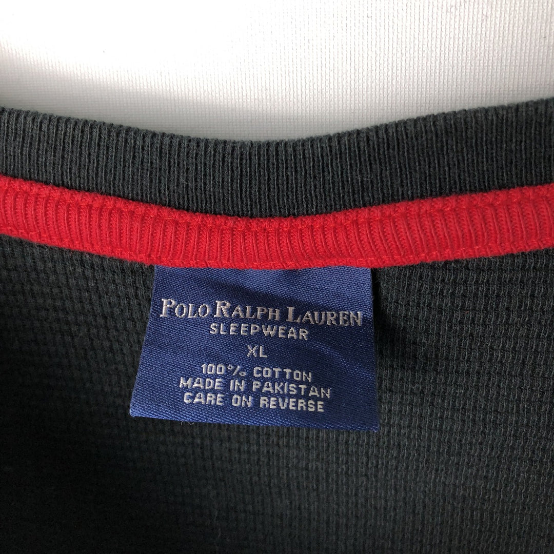 Ralph Lauren POLO RALPH LAUREN SLEEPWEAR Thermal Long T-Shirt, Men's XL cotton black type Vintage Second Hand
