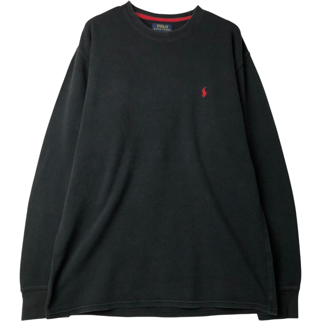 Ralph Lauren POLO RALPH LAUREN Thermal Long T-Shirt Men's XXL cotton black type Vintage Second Hand