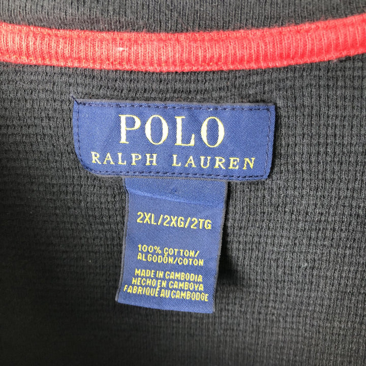 Ralph Lauren POLO RALPH LAUREN Thermal Long T-Shirt Men's XXL cotton black type Vintage Second Hand