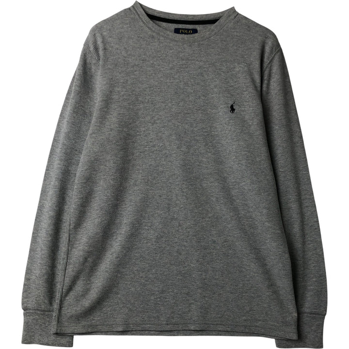 Ralph Lauren POLO RALPH LAUREN SLEEPWEAR Thermal Long T-Shirt, Men's Size L cotton gray type Vintage Second Hand