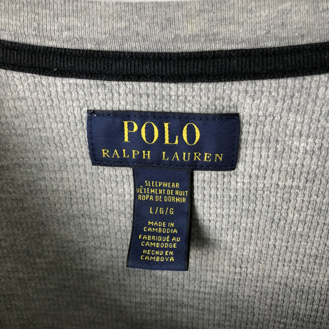 Ralph Lauren POLO RALPH LAUREN SLEEPWEAR Thermal Long T-Shirt, Men's Size L cotton gray type Vintage Second Hand