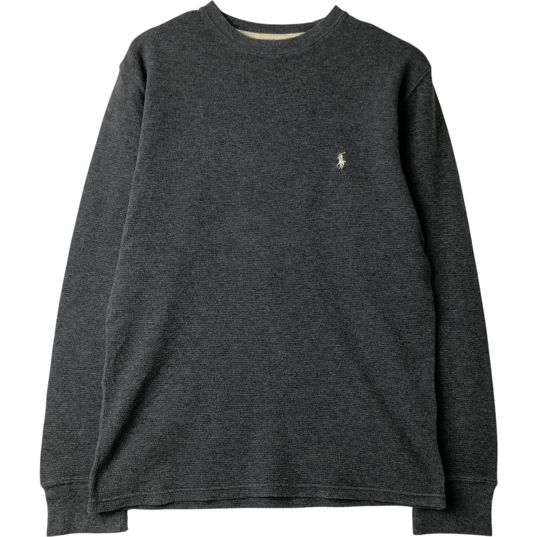 Ralph Lauren POLO RALPH LAUREN Thermal Long T-Shirt, Men's Size M cotton gray type Vintage Second Hand