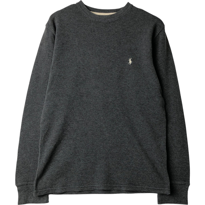 Ralph Lauren POLO RALPH LAUREN Thermal Long T-Shirt, Men's Size M cotton gray type Vintage Second Hand