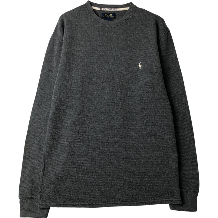 Ralph Lauren POLO RALPH LAUREN Thermal Long T-Shirt Men's Size L cotton gray type Vintage Second Hand