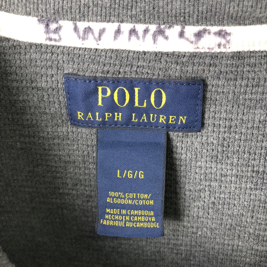 Ralph Lauren POLO RALPH LAUREN Thermal Long T-Shirt Men's Size L cotton gray type Vintage Second Hand