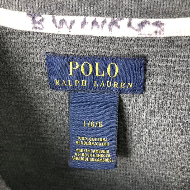 Ralph Lauren POLO RALPH LAUREN Thermal Long T-Shirt Men's Size L cotton gray type Vintage Second Hand