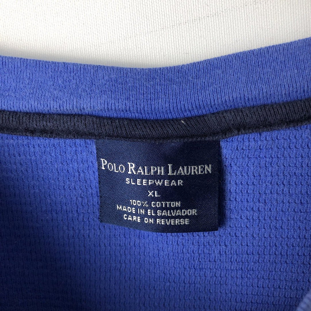 Ralph Lauren POLO RALPH LAUREN SLEEPWEAR Thermal Long T-Shirt, Men's XL cotton blue type Vintage Second Hand