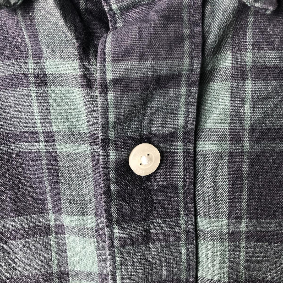 LLBean Long Sleeve Button-Down Check Shirt, Men's Size XL cotton Green type dark green Vintage Second Hand