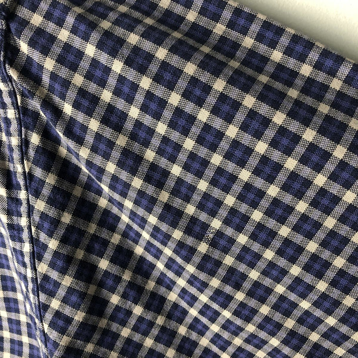 Eddie Bauer Long Sleeve Button-Down Check Shirt, Men's Size L cotton blue type Vintage Second Hand