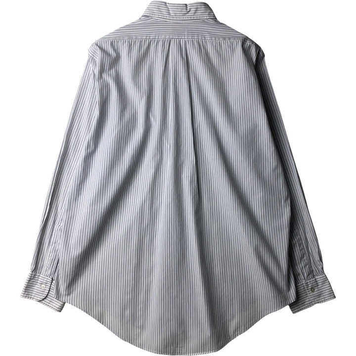 Vintage 1980s-1990'S Brooks Brothers Est. 1818 short-sleeved button-down striped shirt, made in the USA, size L. cotton white type Vintage Second Hand