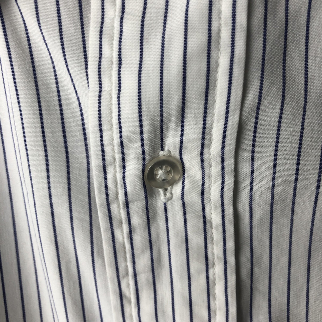 Vintage 1980s-1990'S Brooks Brothers Est. 1818 short-sleeved button-down striped shirt, made in the USA, size L. cotton white type Vintage Second Hand