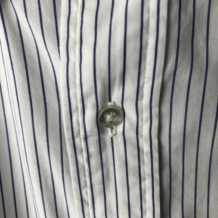 Vintage 1980s-1990'S Brooks Brothers Est. 1818 short-sleeved button-down striped shirt, made in the USA, size L. cotton white type Vintage Second Hand