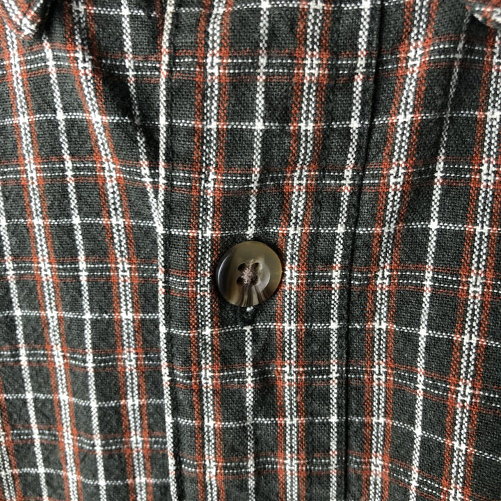 Eddie Bauer Long Sleeve Button-Down Check Shirt, Men's Size L cotton Khaki type Vintage Second Hand