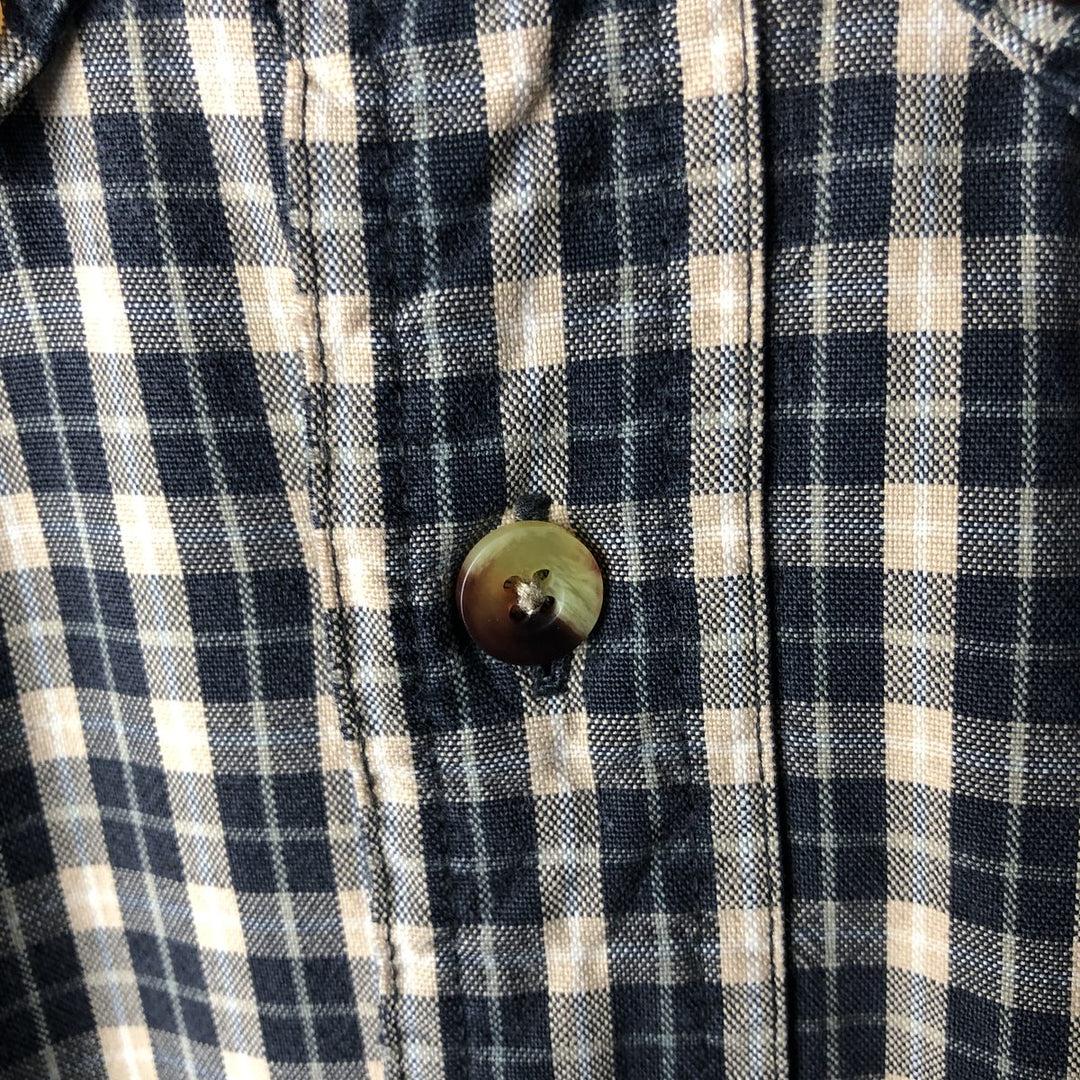 90s-00'S LLBean Long Sleeve Button-Down Check Shirt, Men's Size XL, Vintage cotton black type Vintage Second Hand