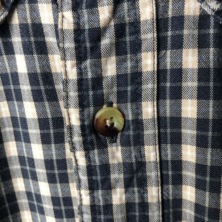 90s-00'S LLBean Long Sleeve Button-Down Check Shirt, Men's Size XL, Vintage cotton black type Vintage Second Hand