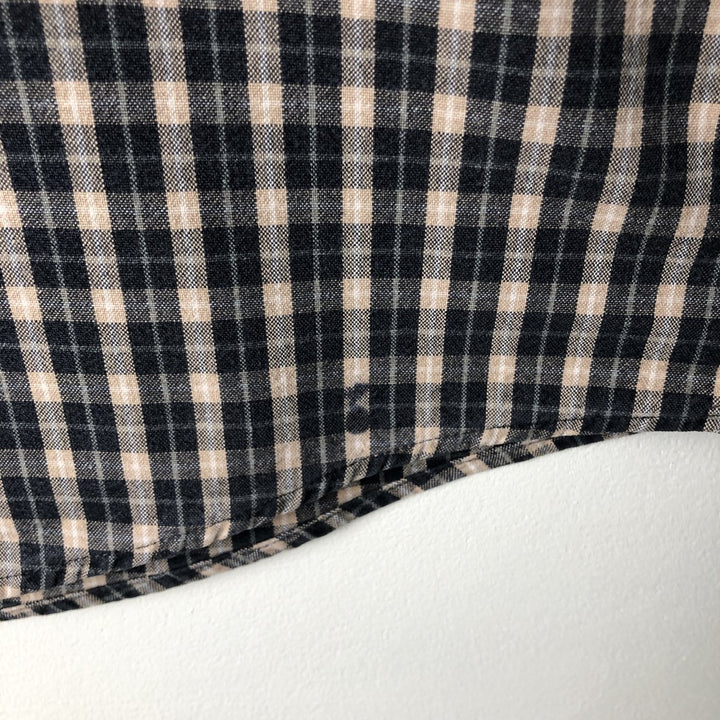 90s-00'S LLBean Long Sleeve Button-Down Check Shirt, Men's Size XL, Vintage cotton black type Vintage Second Hand