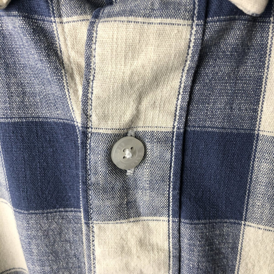 90s-00'S LL Bean Traditional Fit Buffalo Check Long Sleeve Button-Down Check Shirt, Men's XL cotton blue type Vintage Second Hand