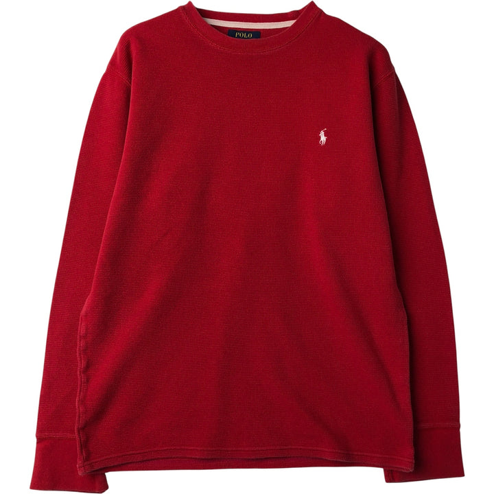 Ralph Lauren POLO RALPH LAUREN Thermal Long T-Shirt, Men's Size L cotton red type Vintage Second Hand