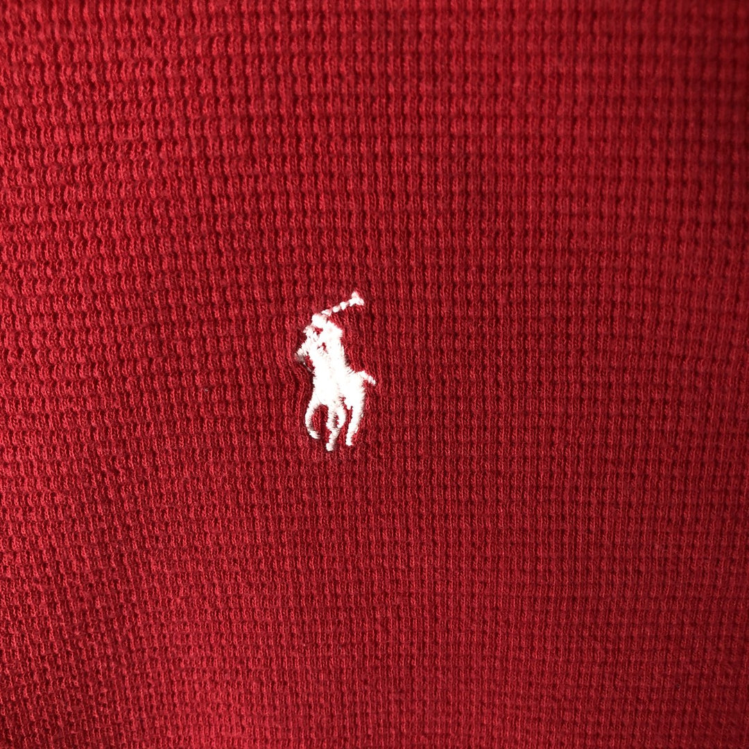 Ralph Lauren POLO RALPH LAUREN Thermal Long T-Shirt, Men's Size L cotton red type Vintage Second Hand