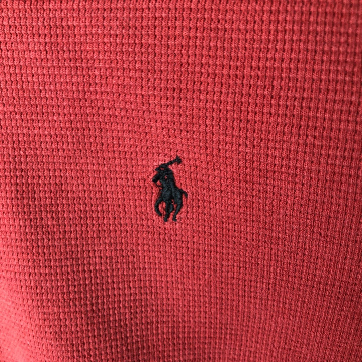 Ralph Lauren POLO RALPH LAUREN SLEEPWEAR V-neck long T-shirt, men's size S cotton red type Vintage Second Hand