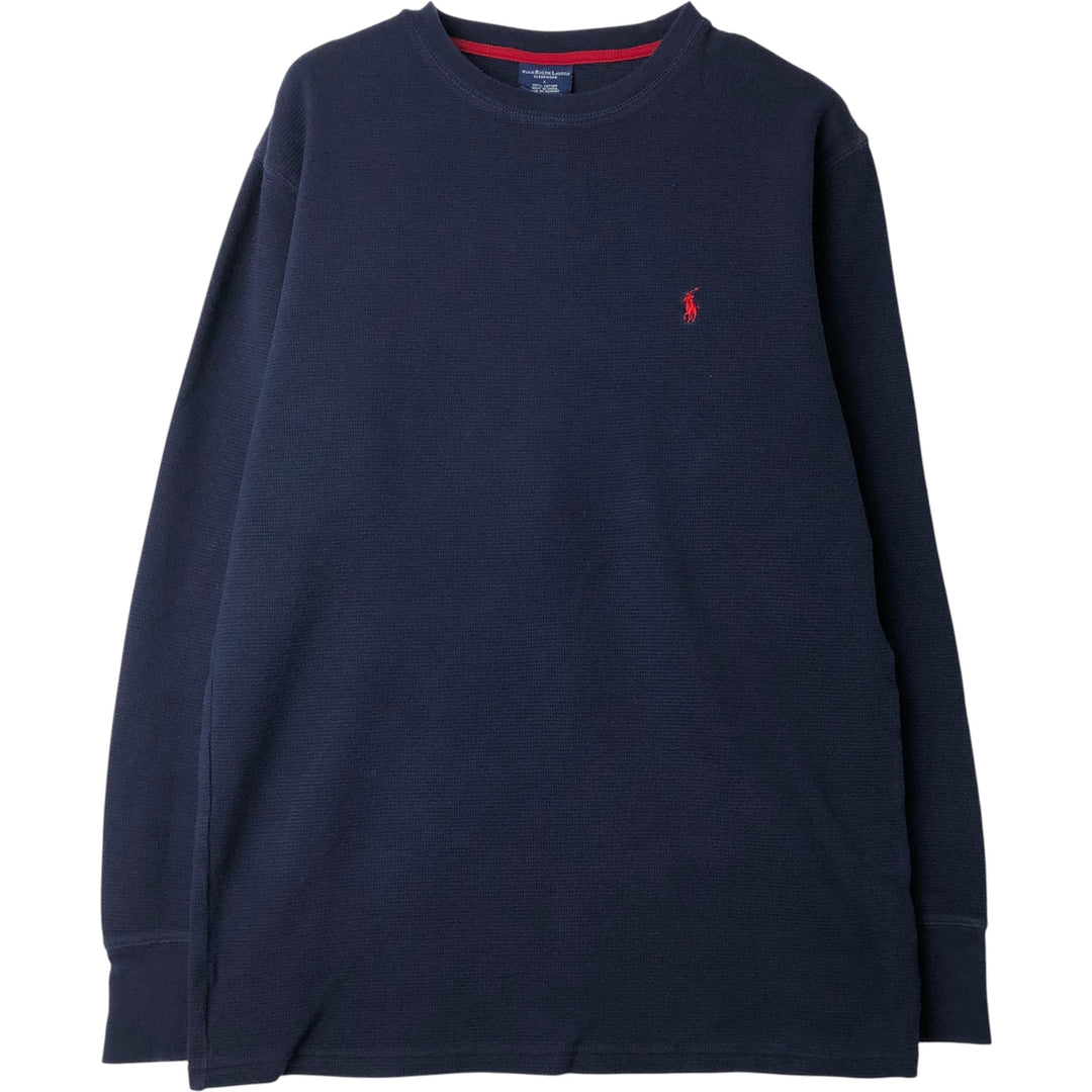 Ralph Lauren POLO RALPH LAUREN SLEEPWEAR Thermal Long T-Shirt, Men's Size L cotton navy blue type Vintage Second Hand