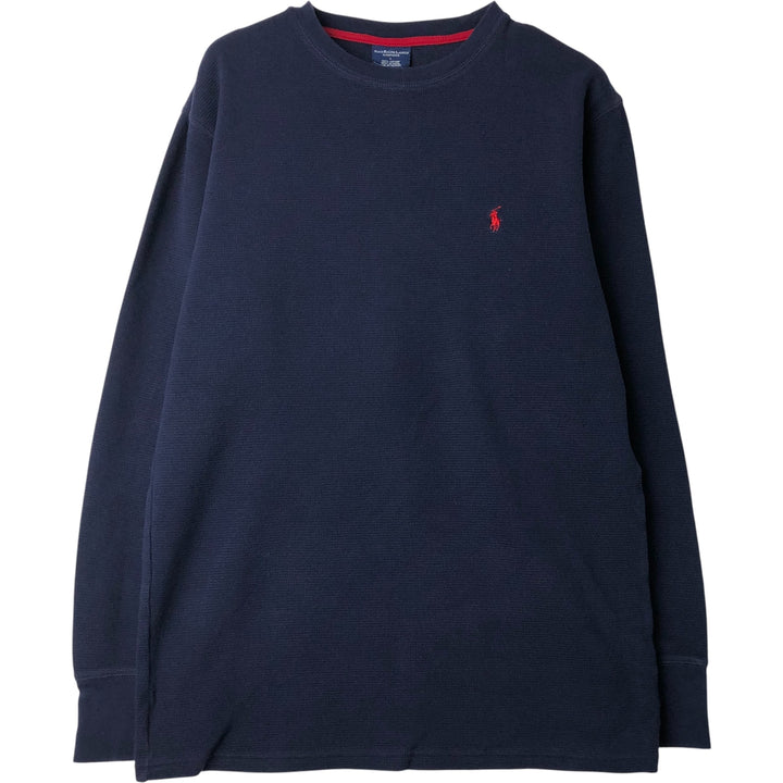 Ralph Lauren POLO RALPH LAUREN SLEEPWEAR Thermal Long T-Shirt, Men's Size L cotton navy blue type Vintage Second Hand