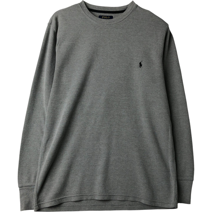 Ralph Lauren POLO RALPH LAUREN Thermal Ron T Waffle Men's L size cotton gray type Vintage Second Hand