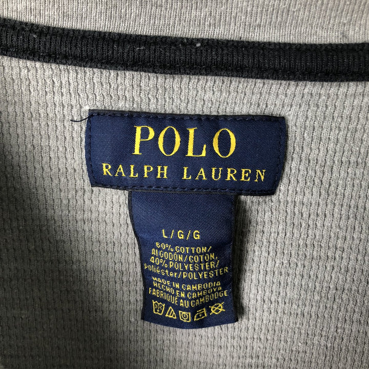 Ralph Lauren POLO RALPH LAUREN Thermal Ron T Waffle Men's L size cotton gray type Vintage Second Hand