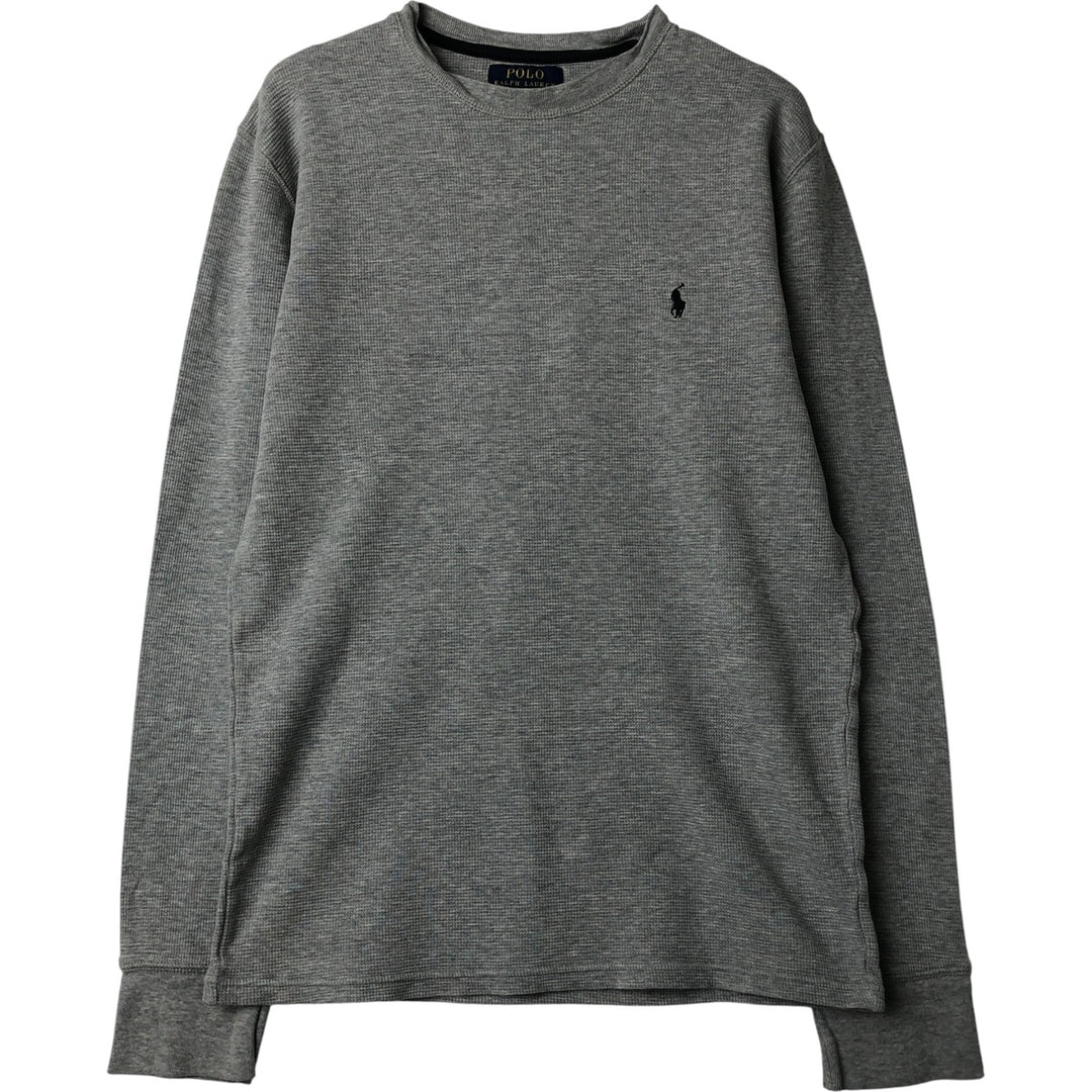 Ralph Lauren POLO RALPH LAUREN Thermal Long T-shirt Waffle Men's M size cotton gray type Vintage Second Hand