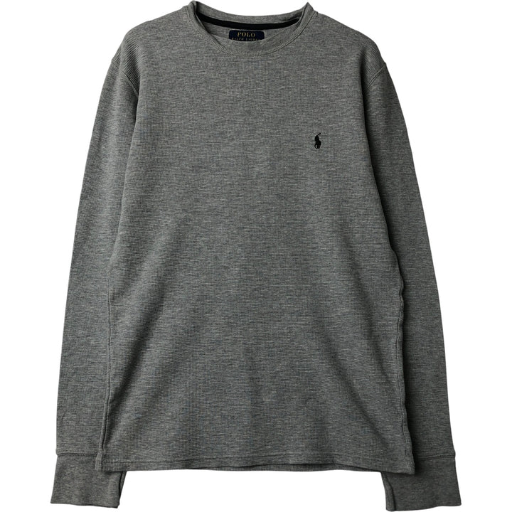 Ralph Lauren POLO RALPH LAUREN Thermal Long T-shirt Waffle Men's M size cotton gray type Vintage Second Hand