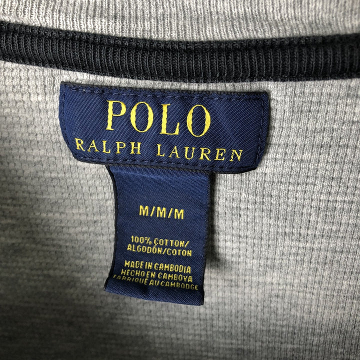 Ralph Lauren POLO RALPH LAUREN Thermal Long T-shirt Waffle Men's M size cotton gray type Vintage Second Hand