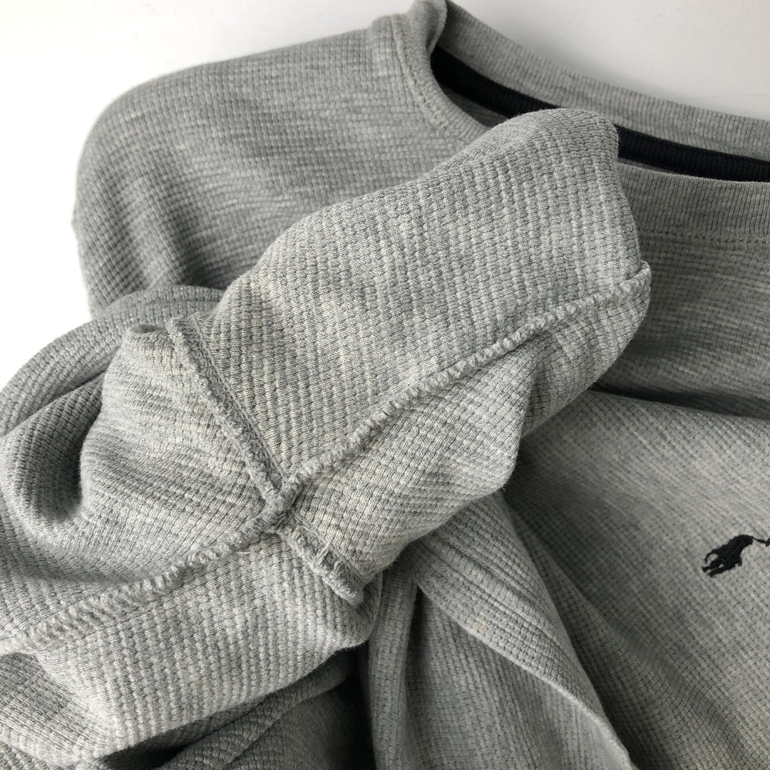 Ralph Lauren POLO RALPH LAUREN Thermal Long T-shirt Waffle Men's M size cotton gray type Vintage Second Hand