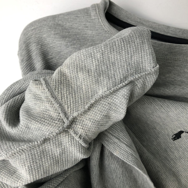 Ralph Lauren POLO RALPH LAUREN Thermal Long T-shirt Waffle Men's M size cotton gray type Vintage Second Hand