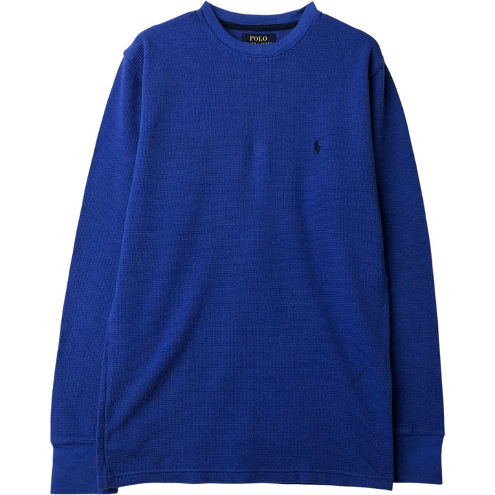 Ralph Lauren POLO RALPH LAUREN Thermal T-Shirt, Waffle, Men's Size Small cotton blue type Vintage Second Hand