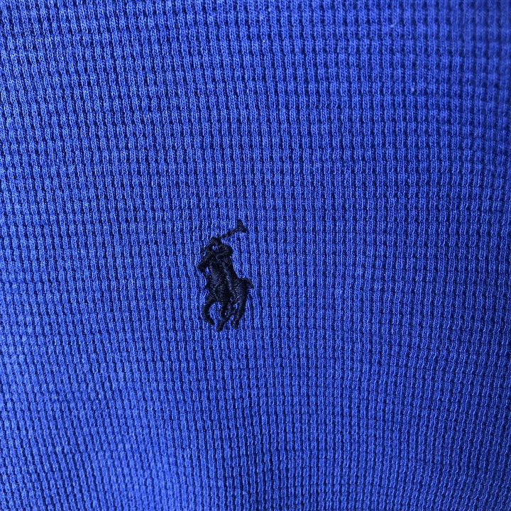 Ralph Lauren POLO RALPH LAUREN Thermal T-Shirt, Waffle, Men's Size Small cotton blue type Vintage Second Hand