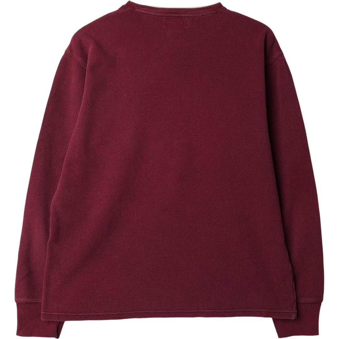 Ralph Lauren POLO RALPH LAUREN Thermal Ron T Waffle Men's L size cotton burgundy type Vintage Second Hand