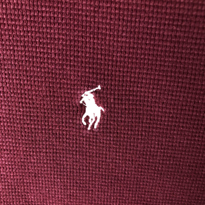 Ralph Lauren POLO RALPH LAUREN Thermal Ron T Waffle Men's L size cotton burgundy type Vintage Second Hand