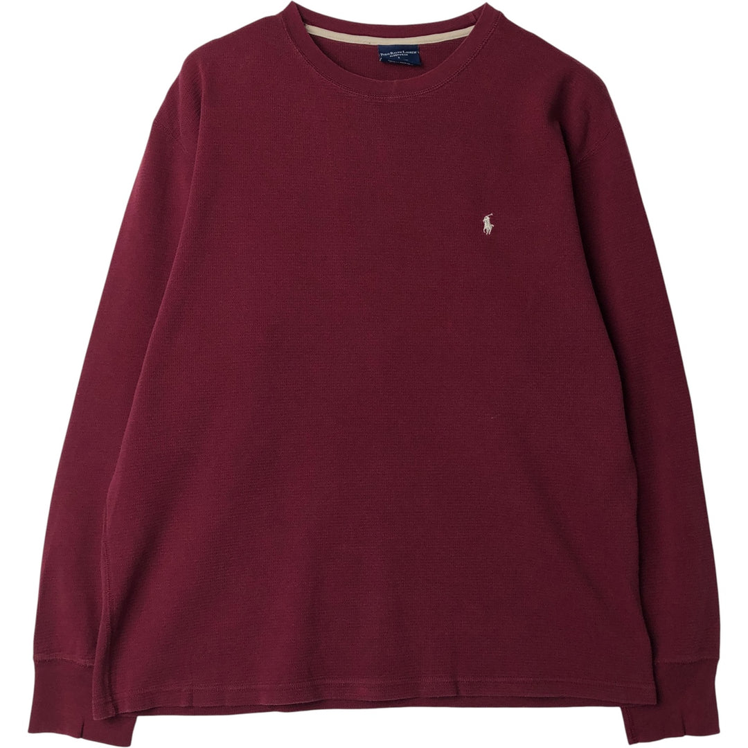 Ralph Lauren POLO RALPH LAUREN SLEEPWEAR Thermal Long T-Shirt, Men's Size L cotton burgundy type Vintage Second Hand