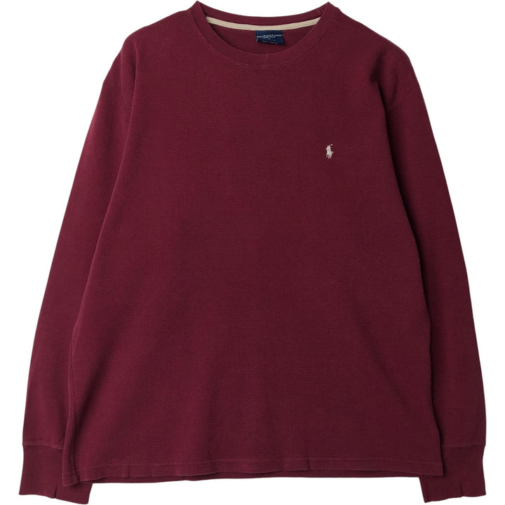 Ralph Lauren POLO RALPH LAUREN SLEEPWEAR Thermal Long T-Shirt, Men's Size L cotton burgundy type Vintage Second Hand