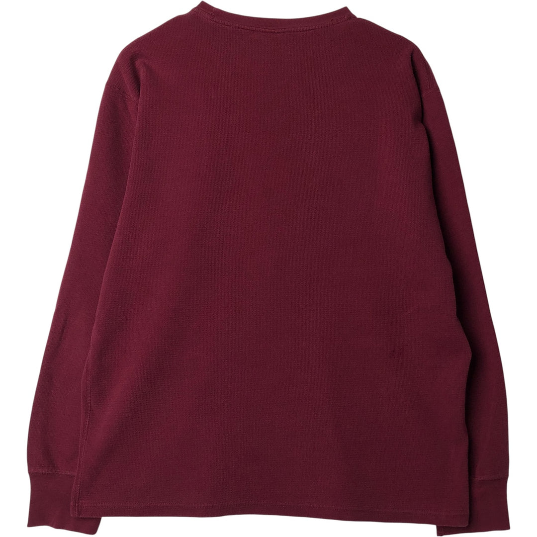 Ralph Lauren POLO RALPH LAUREN SLEEPWEAR Thermal Long T-Shirt, Men's Size L cotton burgundy type Vintage Second Hand