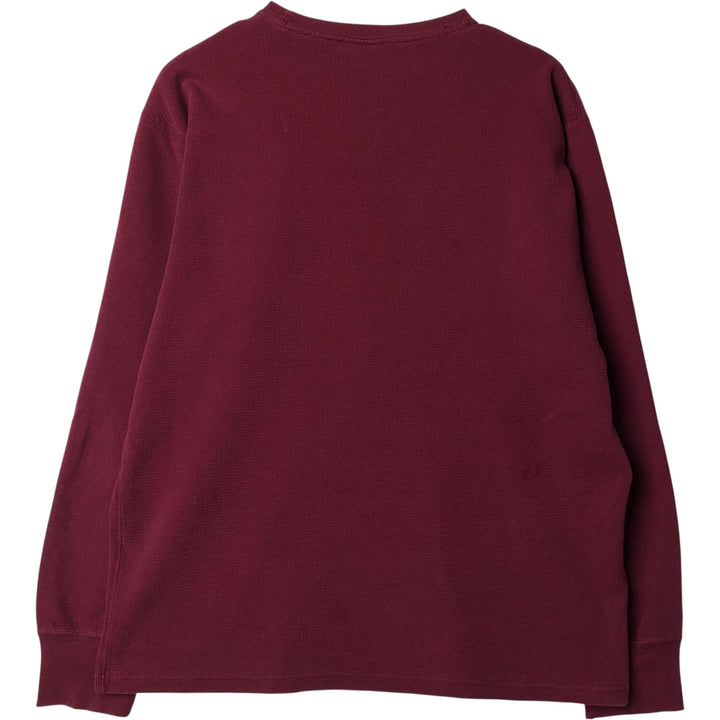 Ralph Lauren POLO RALPH LAUREN SLEEPWEAR Thermal Long T-Shirt, Men's Size L cotton burgundy type Vintage Second Hand