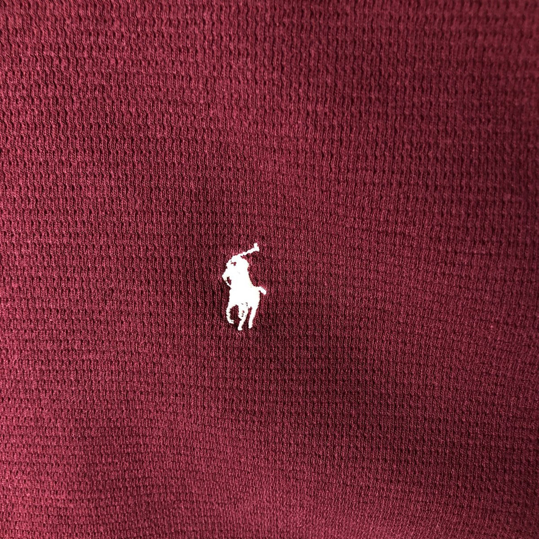 Ralph Lauren POLO RALPH LAUREN SLEEPWEAR Thermal Long T-Shirt, Men's Size L cotton burgundy type Vintage Second Hand
