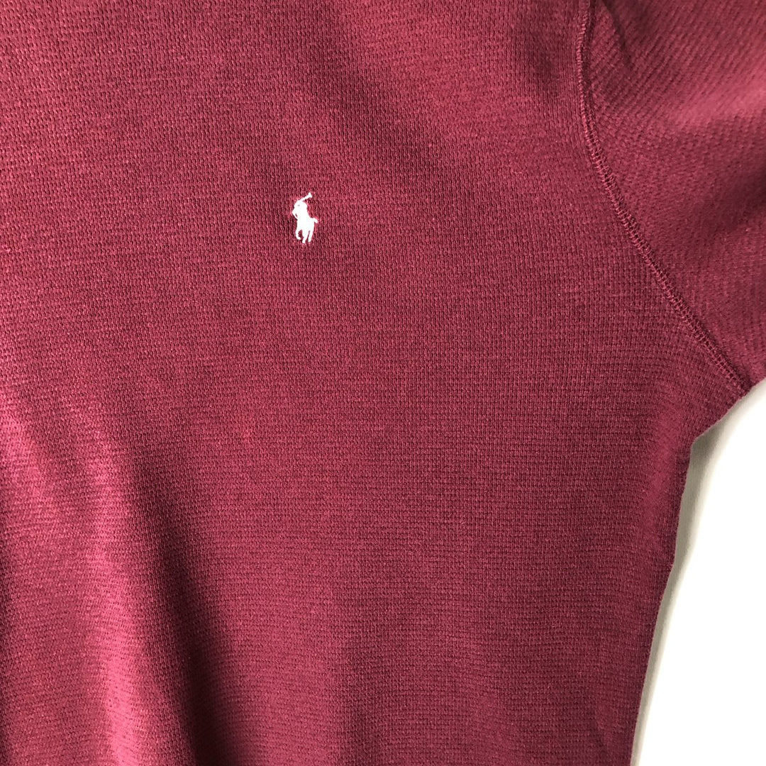 Ralph Lauren POLO RALPH LAUREN SLEEPWEAR Thermal Long T-Shirt, Men's Size L cotton burgundy type Vintage Second Hand