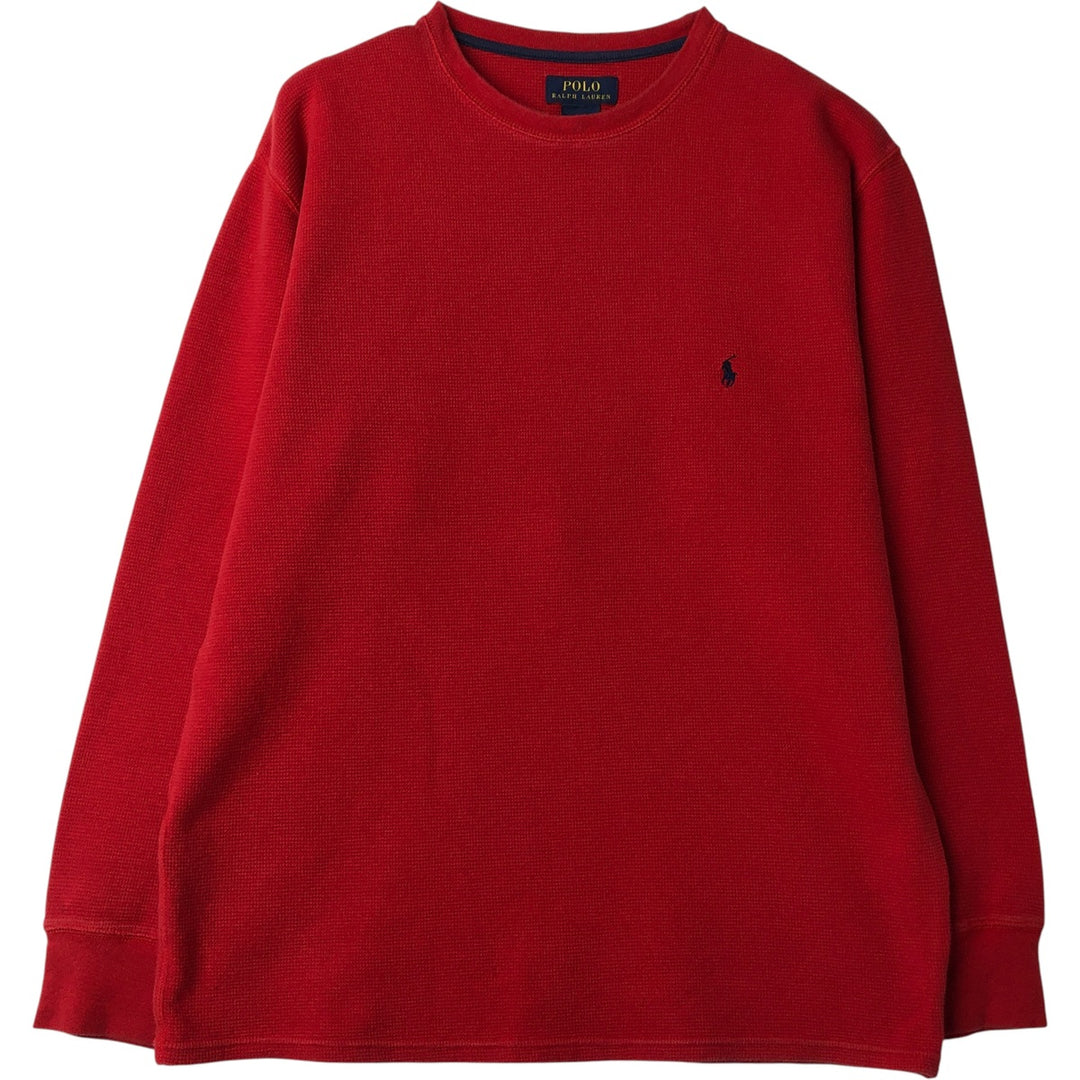 Ralph Lauren POLO RALPH LAUREN Thermal Long T-shirt Waffle Men's XL cotton red type Vintage Second Hand