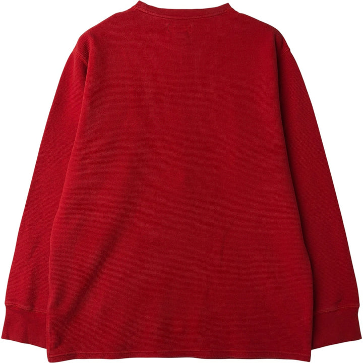 Ralph Lauren POLO RALPH LAUREN Thermal Long T-shirt Waffle Men's XL cotton red type Vintage Second Hand